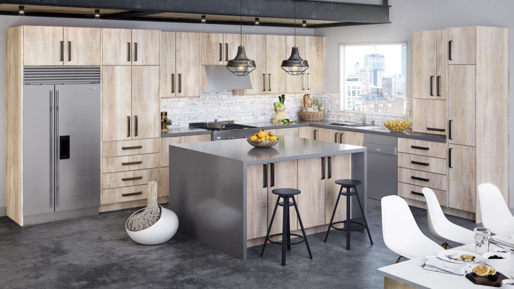 light brown and grey modern kitchen design