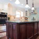 kitchen renovation with mahogany island