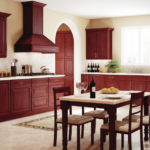 dark red modern kitchen design